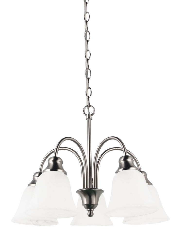 Windgate Five Light Chandelier - Brushed Nickel Ceiling Sea Gull Lighting 