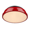 Duncan 14"w Black Flush Mount with Red Shade Ceiling Golden Lighting 