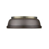 Duncan 14" Flush Mount in Aged Brass with Rubbed Bronze Shade Ceiling Golden Lighting 