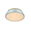 Duncan 14" Flush Mount in Aged Brass with Seafoam Shade Ceiling Golden Lighting 