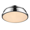 Duncan 14" Flush Mount in Chrome with a Chrome Shade Ceiling Golden Lighting 