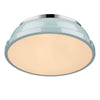 Duncan 14" Flush Mount in Chrome with a Seafoam Shade Ceiling Golden Lighting 