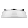 Duncan 14" Flush Mount in Chrome with a White Shade Ceiling Golden Lighting 