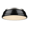 Duncan 14" Flush Mount in Pewter with a Black Shade Ceiling Golden Lighting 
