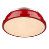 Duncan 14" Flush Mount in Pewter with a Red Shade Ceiling Golden Lighting 