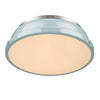 Duncan 14" Flush Mount in Pewter with a Seafoam Shade Ceiling Golden Lighting 