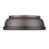 Duncan 14" Flush Mount in Rubbed Bronze with a Rubbed Bronze Shade Ceiling Golden Lighting 