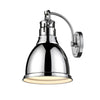 Duncan 1 Light Wall Sconce in Chrome with a Chrome Shade Wall Golden Lighting 