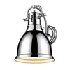 Duncan 1 Light Wall Sconce in Chrome with a Chrome Shade Wall Golden Lighting 