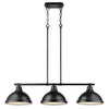 Duncan 40"w Black Linear Pendant with Black Shades Ceiling Golden Lighting 