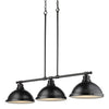 Duncan 40"w Black Linear Pendant with Black Shades Ceiling Golden Lighting 