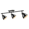 Duncan 35" Black Semi-Flush Track Light with Black Shades Ceiling Golden Lighting 