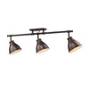 Duncan 3 Light Semi-Flush - Track Light in Rubbed Bronze with Rubbed Bronze Shades Tracks Golden Lighting 