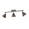 Duncan 3 Light Semi-Flush - Track Light in Rubbed Bronze with Rubbed Bronze Shades Tracks Golden Lighting 