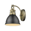 Duncan Brass Bath Vanity Wall Sconce with Black Shade Wall Golden Lighting 