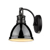 Duncan Black Wall Sconce with Black Shade Wall Golden Lighting 