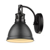 Duncan Black Wall Sconce with Matte Black Shade Wall Golden Lighting 