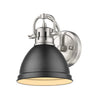 Duncan Pewter Bath Vanity Wall Sconce with Black Shade Wall Golden Lighting 