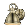 Duncan 1 Light Bath Vanity in Aged Brass with Aged Brass Shade Wall Golden Lighting 
