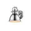 Duncan 1 Light Bath Vanity in Chrome with a Chrome Shade Wall Golden Lighting 