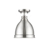Duncan Flush Mount in Pewter with a Pewter Shade Ceiling Golden Lighting 