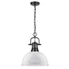 Duncan 14"w White Shade Pendant with Chain Ceiling Golden Lighting 