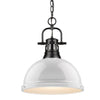 Duncan 14"w White Shade Pendant with Chain Ceiling Golden Lighting 