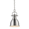 Duncan Small Pendant with Chain in Pewter with a Pewter Shade Ceiling Golden Lighting 