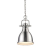 Duncan Small Pendant with Chain in Pewter with a Pewter Shade Ceiling Golden Lighting 