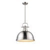 Duncan 1 Light Pendant with Rod in Pewter with a Pewter Shade Ceiling Golden Lighting 