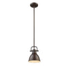 Duncan Mini Pendant with Rod in Rubbed Bronze with Rubbed Bronze Shade Ceiling Golden Lighting Bronze 