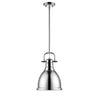 Duncan Small Pendant with Rod in Pewter with a Pewter Shade Ceiling Golden Lighting 