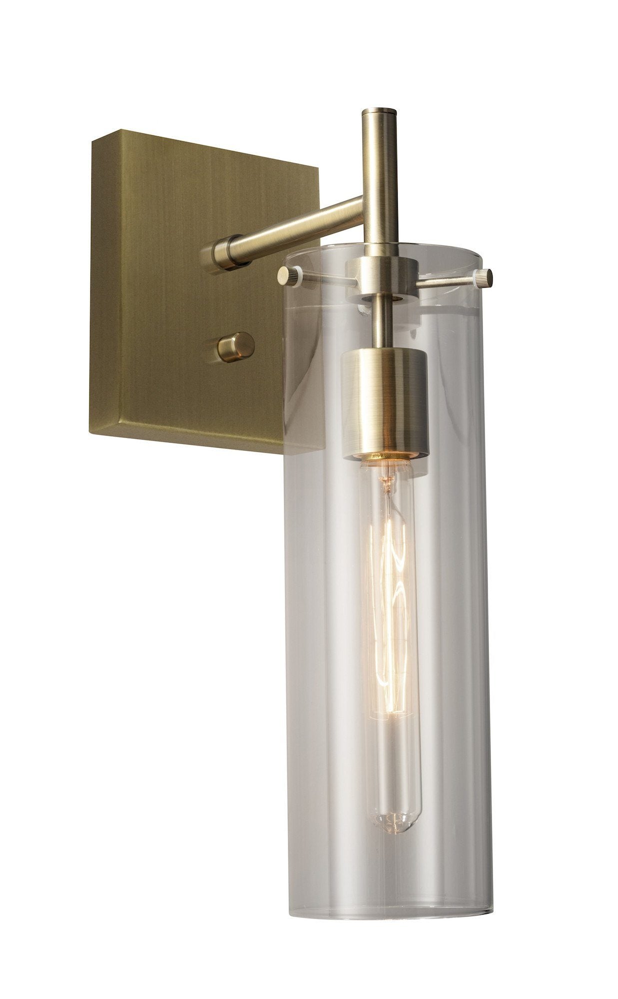Dalton Anique Brass Plug-in Wall Lamp Lamps Adesso Clear 