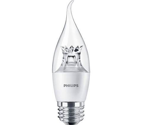 Philips 4.5W E26 Flame Tip 827-22 Dimmable (Set of 10) Bulbs Philips 