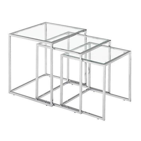 Pasos Nesting Table Clear Glass Furniture Zuo 