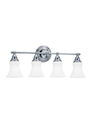 Sagemore Four Light Bath Vanity LED Fixture - Chrome Wall Sea Gull Lighting 