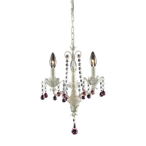 Elise 3 Light Chandelier In Antique White Ceiling Elk Lighting 