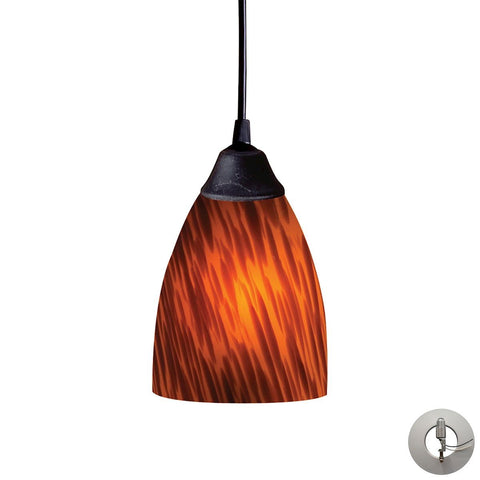 Classico Pendant In Dark Rust And Espresso Glass - Includes Recessed Lighting Kit Ceiling Elk Lighting 