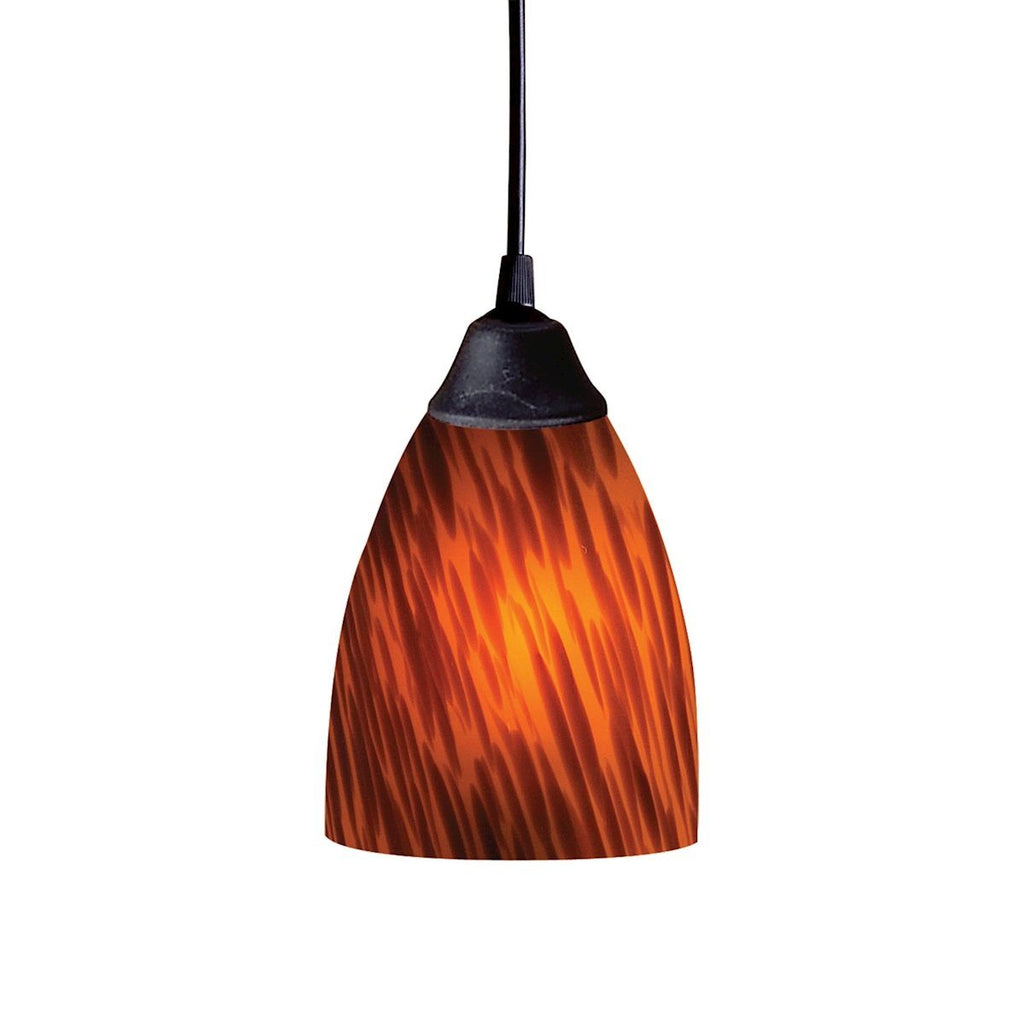 Classico LED Pendant In Dark Rust And Espresso Glass Ceiling Elk Lighting 