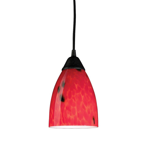 Classico Pendant In Dark Rust And Fire Red Glass Ceiling Elk Lighting 