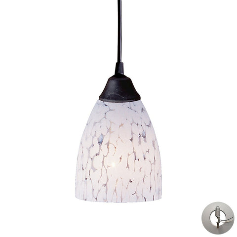 Classico Pendant In Dark Rust And Snow White Glass - Includes Recessed Lighting Kit Ceiling Elk Lighting 