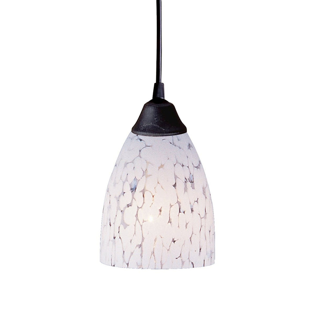 Classico LED Pendant In Dark Rust And Snow White Glass Ceiling Elk Lighting 