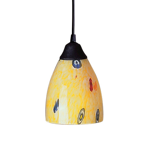 Classico LED Pendant In Dark Rust And Yellow Blaze Glass Ceiling Elk Lighting 