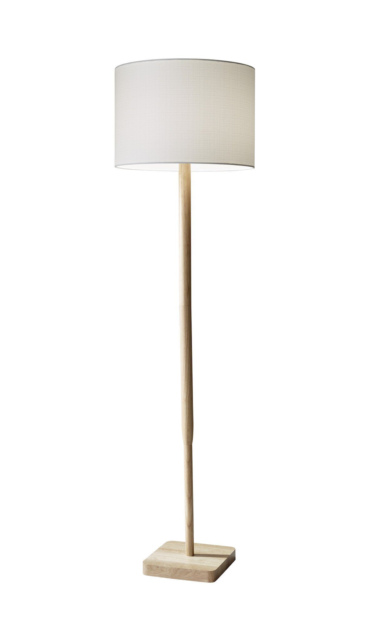 Ellis Floor Lamp - Natural Rubber Wood Lamps Adesso Natural 