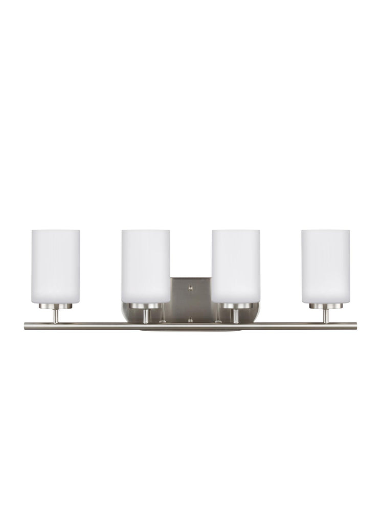 Oslo Four Light Bath Vanity LED Fixture - Brushed Nickel Wall Sea Gull Lighting 