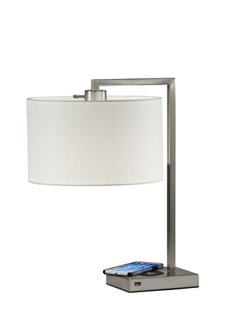 Austin AdessoCharge Table Lamp - Brushed Steel Lamps Adesso 