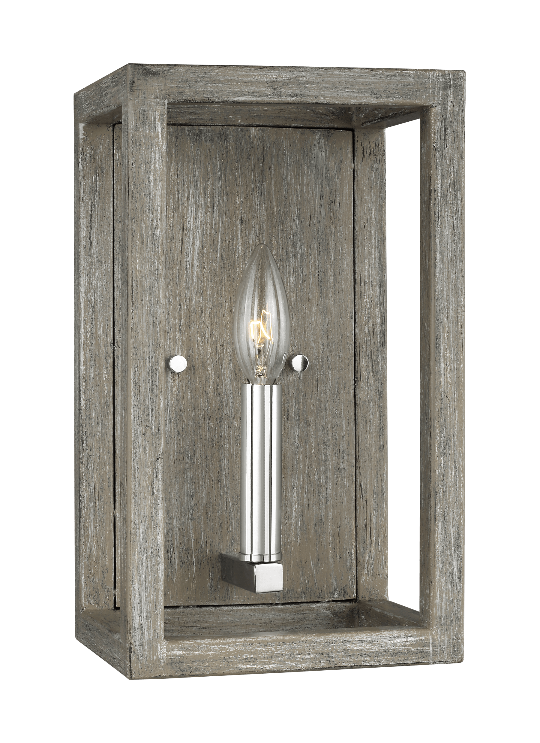 Moffet Street One Light Wall Sconce - Washed Pine / Chrome Wall Sea Gull Lighting 
