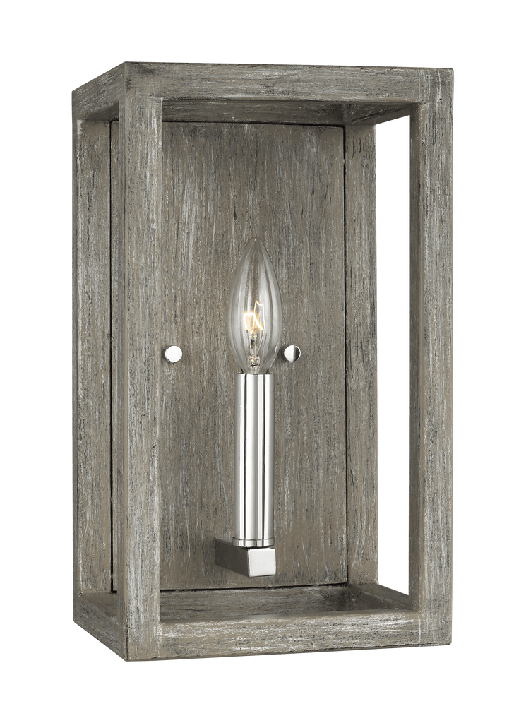 Moffet Street One Light LED Wall Sconce - Washed Pine / Chrome Wall Sea Gull Lighting 