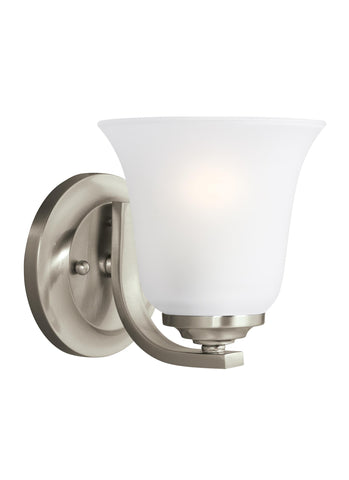 Emmons One Light Wall Sconce - Brushed Nickel Wall Sea Gull Lighting 