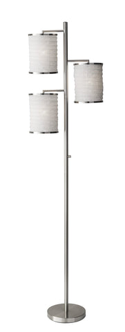 Bellows 74"h Tree Floor Lamp - Brushed Steel Lamps Adesso White 
